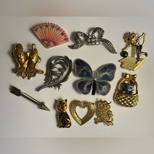 Brooches Vintage-MOD Pin Jewelry 11 pc Lot L